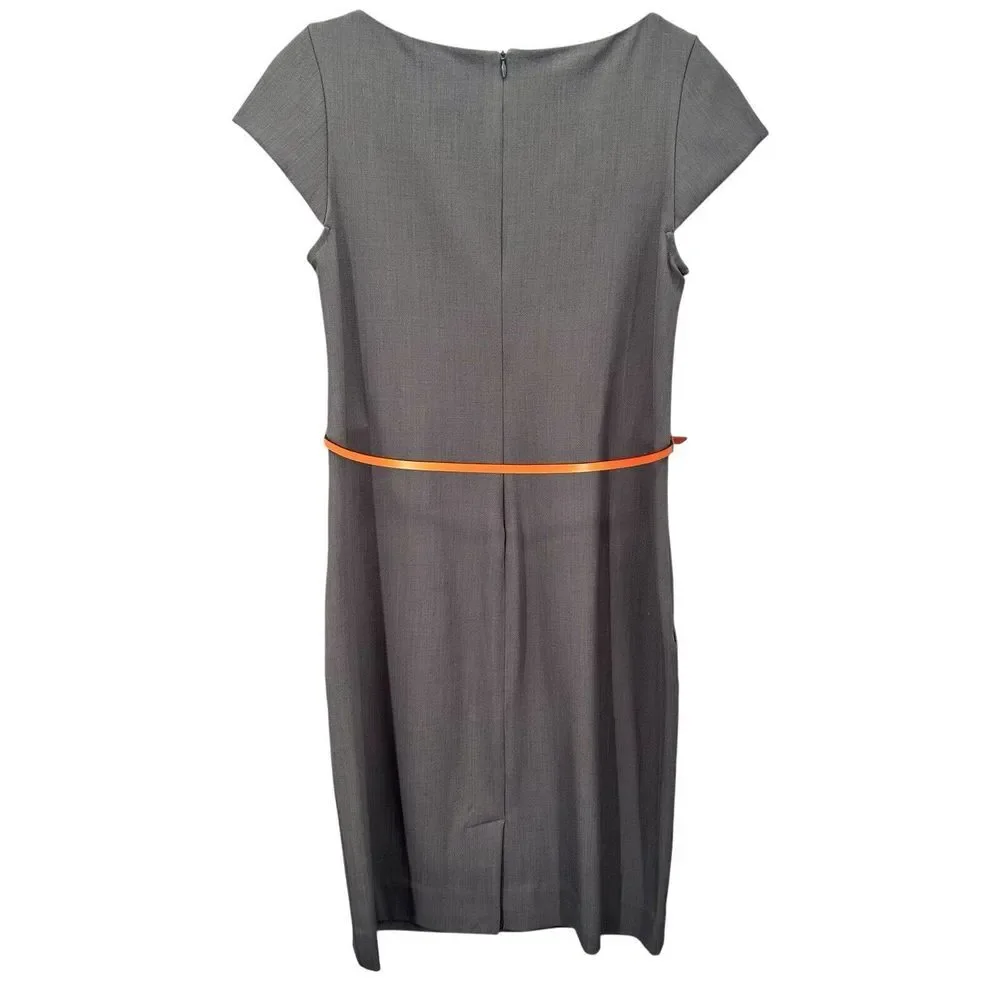 MM LaFleur The Nisa Dress Size 10 Gray Pencil Sheath Knee Length Capsule‎ Career